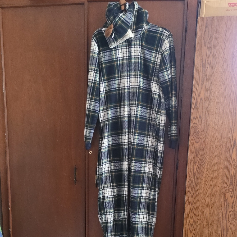 Place Adult Small Reindeer Zip Up Onsie